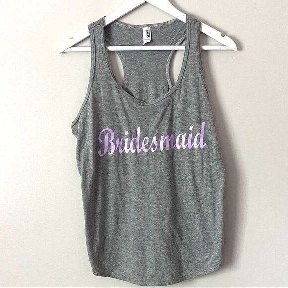 Anvil razor back tank gray Bridesmaid medium - Picture 1 of 5